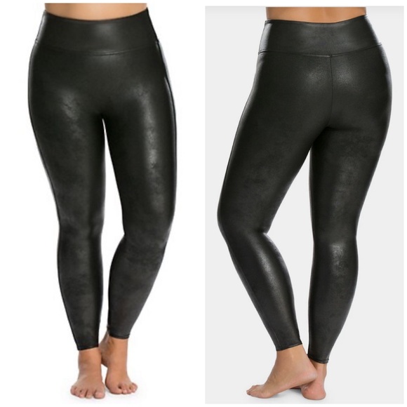 SPANX - Faux leather black leggings size 3x - Picture 1 of 3